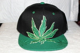 Marijuana Leaves Leaf Cannabis Weed Pot Flat Bill Snapback Baseball Cap #7 - £10.55 GBP