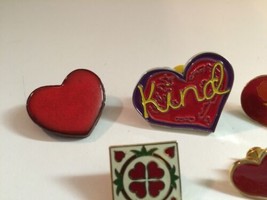 Lot of 7 Red Hearts Lapel Pins - £11.20 GBP