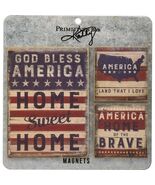 Rustic God Bless America Distressed Country Style Fridge Magenets 3 pc Set - $14.84