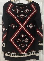 Lauren Ralph Lauren Long Tunic Sweater  Size Medium Aztec Southwestern B... - $31.02