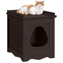 Wooden Cat Litter Box Enclosure Hidden Cat Washroom Indoor Cat House Fur... - £80.82 GBP