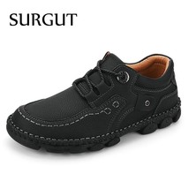 SURGUT  Leather Men Casual Outdoor Shoes Non-Slip Men Walking Shoes Comf... - £58.49 GBP