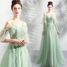 Beautiful Fresh green evening dress stage display princess prom dress graduation - £279.76 GBP