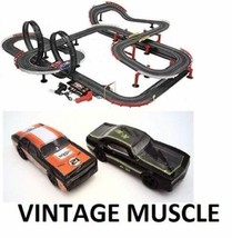 Vintage Muscle Car Racing 1:43 Scale Hugh Slot Car Race Track - £79.23 GBP