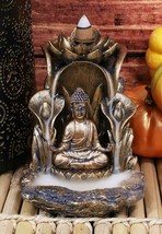 Ebros Buddha Amitabha Sitting On Lotus Backflow Cone Incense Burner 5.25&quot;H - £26.36 GBP