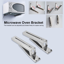 Us 2Pc Microwave Oven Bracket Foldable Stretch Wall Mount Telescopic Bracket - £25.57 GBP