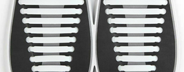 WHITE ~ No Tie Shoelaces ~ Elastic Shoe Laces Rubber ~ Lacing System ~ 1... - $14.96