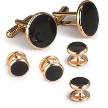 Executive Black Onyx Cufflinks and Studs - $49.01
