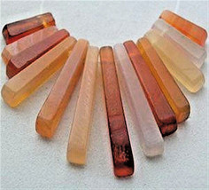 Natural Carnelian Mini Collar, Egyptian Fan 13 Pieces (Height 1.25&quot; Width 1.5&quot;) - £3.91 GBP