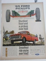 1965 Vintage print ad Ford red pickup truck, Twin I-Beam Free Ship - €8,57 EUR
