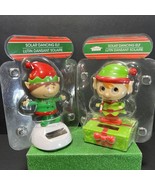 SOLAR ~ 2 Dancing ELFs with Candy Cane ~ Christmas ~ Holiday ~ NEW! - $15.47 CAD