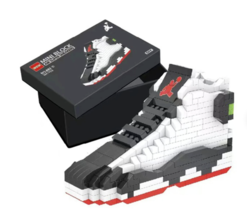 Small Jordan White Sneaker Bricks Sneaker 3D Puzzle Building Toy - $22.80