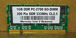 GENERIC 1GB PC2700 SODIMM DDR 333Mhz Dell Inspiron 1150 1200 2200 500m 510m 5150 - £6.95 GBP