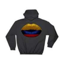 Lips Colombian Flag : Gift Hoodie Colombia Expat Country - £28.46 GBP