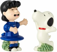 Peanuts - Lucy &amp; Snoopy Salt &amp; Pepper Set by Enesco D56 - £17.76 GBP