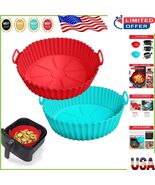 2 Pack Silicone Air Fryer Liners for 3-5 QT Models - Dishwasher Safe &amp; N... - $18.52 CAD