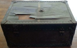 Nice Antique Wooden Steamer Trunk – Needs Tlc – Covered Wooden Trunk - £93.95 GBP