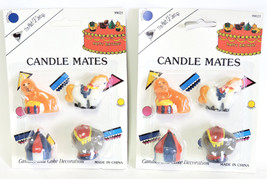 2 Packs of  4 Piece Circus Pets Happy Birthday Cake Decoration Party Candles - £4.45 GBP