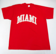 Vintage Miami University Heat Short Sleeve T Shirt Size XL Red Rare Cham... - £18.72 GBP