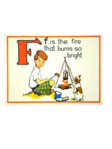 Cavallini Letter F Framable Nursery Art 1930s Repro Alphabet Flash Card - $9.74