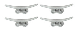 Scratch &amp; Dent Set of 4 Silver Finish Cast Iron Cleat Wall Hooks Drawer ... - £27.12 GBP