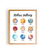 Watercolor Planet Art Solar System Wall Art Planets Posters - Digital Do... - $1.19