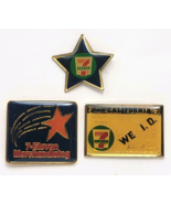 Lot 3 Vintage 7-Eleven Pins Merchandising We I.D. Employee Logo Star Adv... - $420.39 MXN