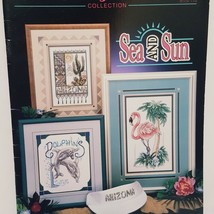 Sea and Sun Cross Stitch Leaflet 114 Stoney Creek 1993 Dolphins Tropical Arizona - $18.99
