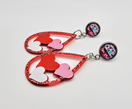 Valentine&#39;s Love Shack Heart Fashion Stainless Steel Stud Dangle Earring - £19.61 GBP