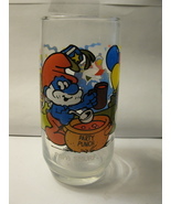 1983 Peyo Smurfs glass - &#39;Party Punch&#39; Papa Smurf - £8.11 GBP