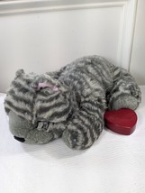SmartPetLove SNUGGLE KITTY Cat Plush Heartbeat Womb Sounds Gray Tabby Tiger grey - £19.18 GBP