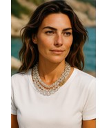 Kenneth Jay Lane KJL Faceted Clear Glass 5-Strand Necklace 17.5&quot; Classic... - $1,575.98 MXN