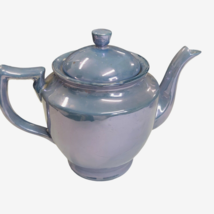 Blue Lusterware Teapot Chocolate Coffee Pot Japan Vtg Hand Painted Elite... - $40.23