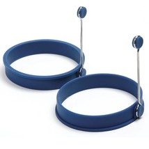 Norpro Silicone Round Pancake/Egg Rings, 2 Pieces, Blue - £10.37 GBP