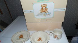 Hallmark Baby's Keepsake Serving Bear Porcelain Set Baby Celebrations New In Box - $18.49