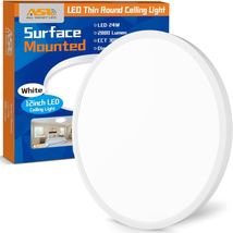 LED Flush Mount Ceiling Light Fixture, 12Inch 24W 2880Lm CCT 3000K/4000K/6500K T - £29.33 GBP