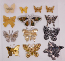VINTAGE Butterfly Lot of 13 Monet Taiwan Sterling Filigree Enamel Rhines... - $79.95