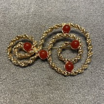 Vintage Unbranded Gold Tone Swirl Beaded Pin Brooch KG Fashion Jewelry - $184.34 MXN
