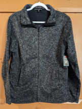 NWT Beverly Hills Polo Club Women Size S Gray Heather Full Zip Fleece Jacket - £11.55 GBP