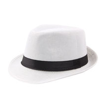 HOT White Straw Jazz Fedora Hat Trilby Cuban Sun Cap - Panama Short Brim... - £15.05 GBP