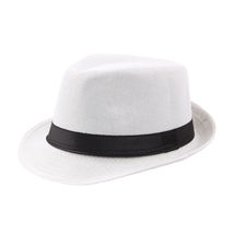 HOT White Straw Jazz Fedora Hat Trilby Cuban Sun Cap - Panama Short Brim... - $18.88