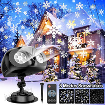 Christmas Lights Projector LED Laser Snowflake Moving Landscape Xmas Par... - £47.94 GBP