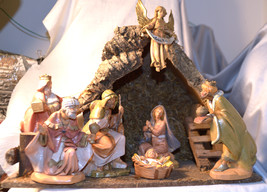 #3073 8 Piece Fontanini Nativity with Creche 5&quot; Scale 1992 - $150.00