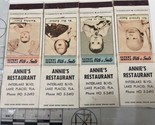 Lot Of 4 Matchbook Covers Annie’s Restaurant  Lake Placid, FL  gmg  Unst... - $21.78