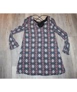 Womens BOHO Chic Shirt Dress Long Sleeve Geometric  Design Size S Dee Elle - £21.63 GBP