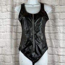 Body Zippé En Similicuir Noir Pour Femmes Taille M L Neuf Avec Étiquettes - $31.17