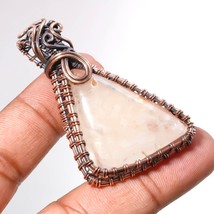 Strawberry Quartz Gemstone Fashion Copper Wire Wrap Pendant Jewelry 2.20&quot; SA 570 - £3.92 GBP