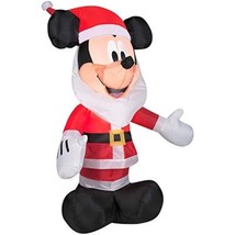 Gemmy Inflatables 3.5&#39; Mickey Mouse with Santa Beard Disney Holiday Decor - $49.43