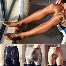 Men 70D Ultra Shiny Gloss Pantyhose Open Close Crotch Tights Stockings U... - £10.26 GBP