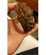 Unique vintage  olive green leaves bakelite  bangle bracelet - $179.00